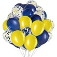 thumbnail image 1 of 12 Inch Navy Blue and Yellow Balloons with Confetti, for Wedding or Baby Shower Parties, Pack of 50, 1 of 6