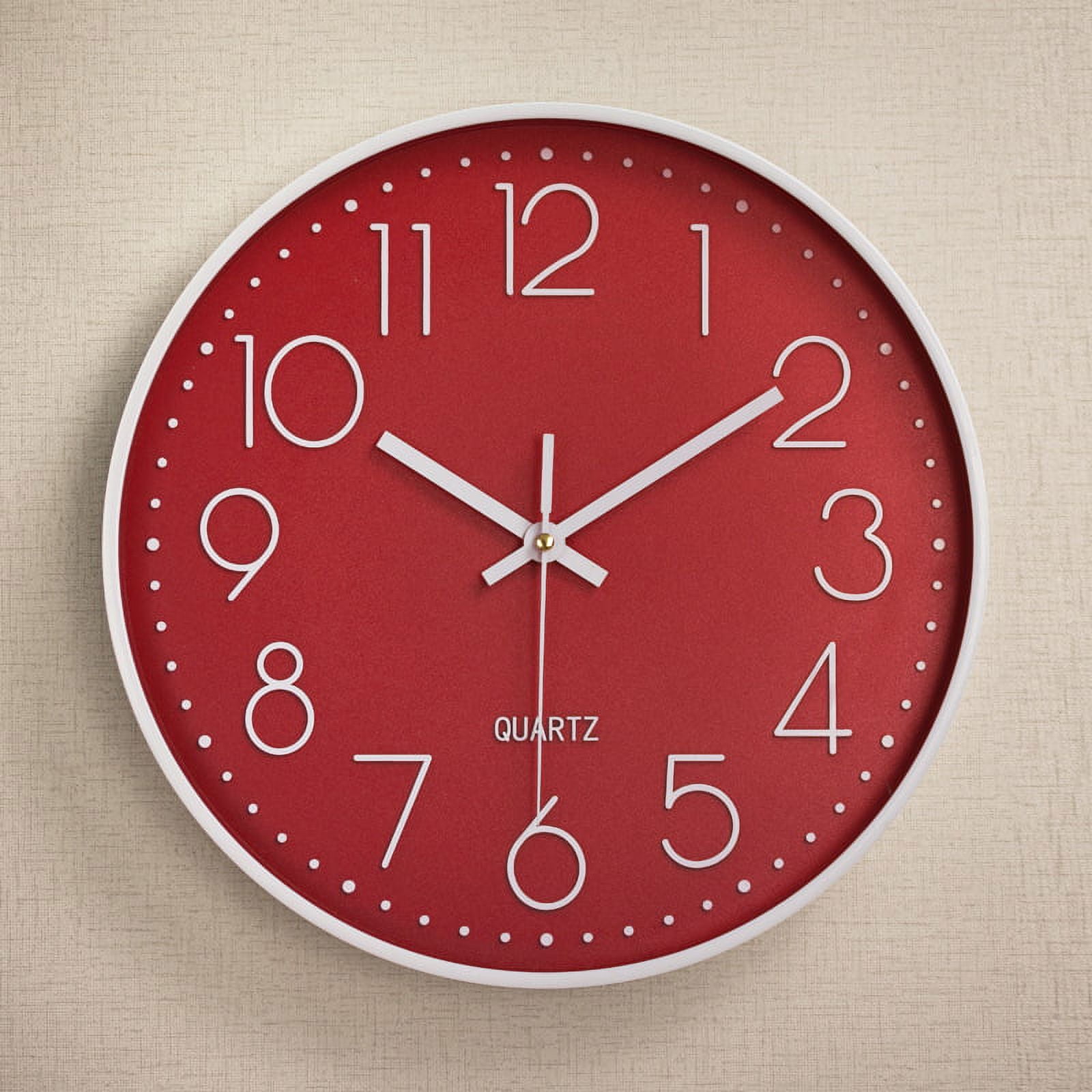 12 Inch NonTicking Wall Clock Silent Battery Operated Round Wall Clock