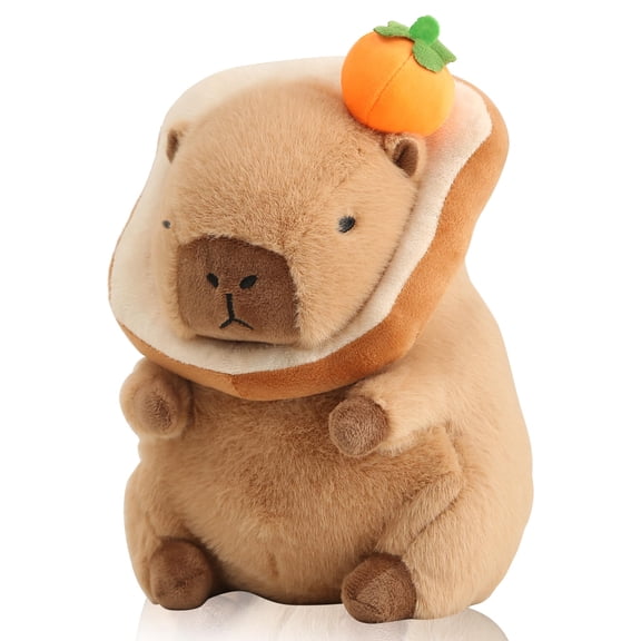 12 Inch Orange Bread Capybara Plush, Huggable Soft Leisure Pillow Doll