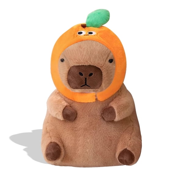 12 Inch Orange Hat Capybara Plush, Warm Home Daily Leisure Doll