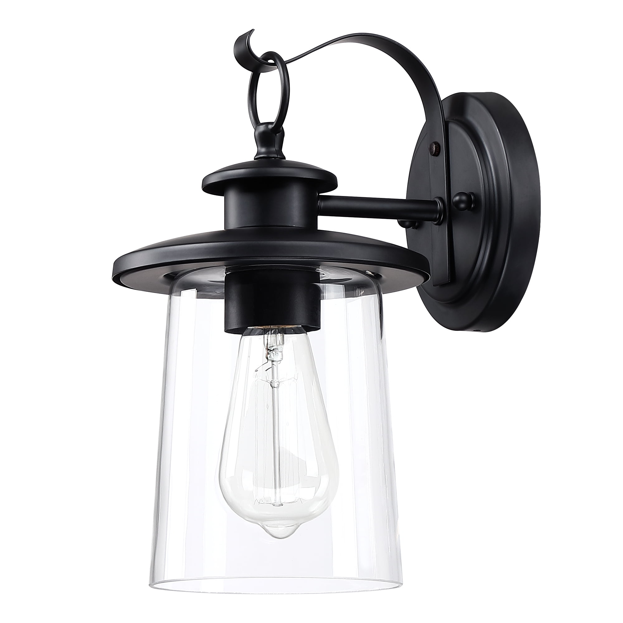 12 Inch Outdoor Light Fixture, Matte Black Exterior Wall Sconce for Porch Front Door