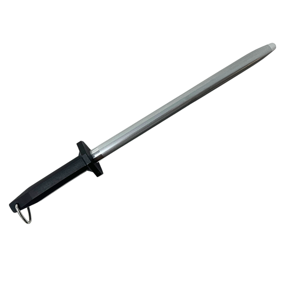 12-Inch Oval Diamond-Coated Solid Steel Sharpening Rod