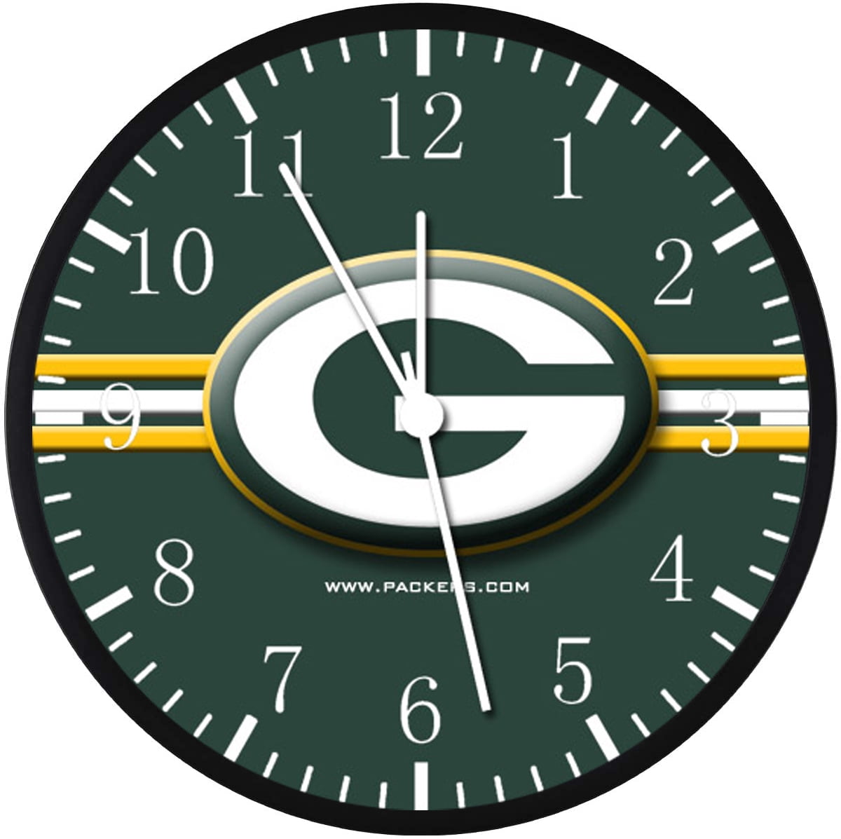 12 Inch Packers Wall Clock Non-Ticking Silent Great for Decor and Gifts E311