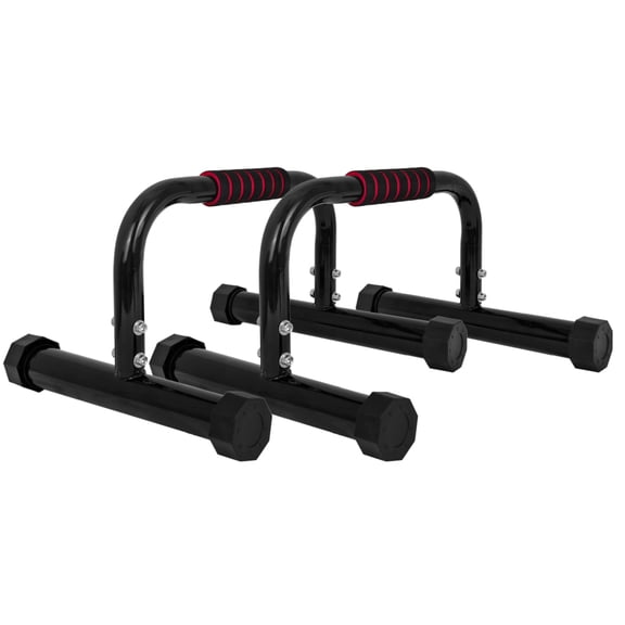 12 Inch Parallettes Bars Black Metal PushUp Bars with Foam Handles, NonSlip Calisthenics Handstand Parallel Bars for Home Gym