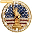 thumbnail image 1 of 12 Inch Patriotic Wall Clock, USA 250th Anniversary Wooden Round Wall Clocks with Silent Non-Ticking Quartz Movement, Battery Operated, Art Decor Hanging Clock for Kitchen, Bedroom, Living Room, 1 of 9