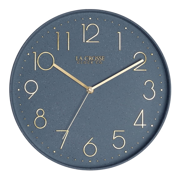 12 Inch Paxton Gray Blue Speckle Silent Sweep Analog Quartz Wall Clock