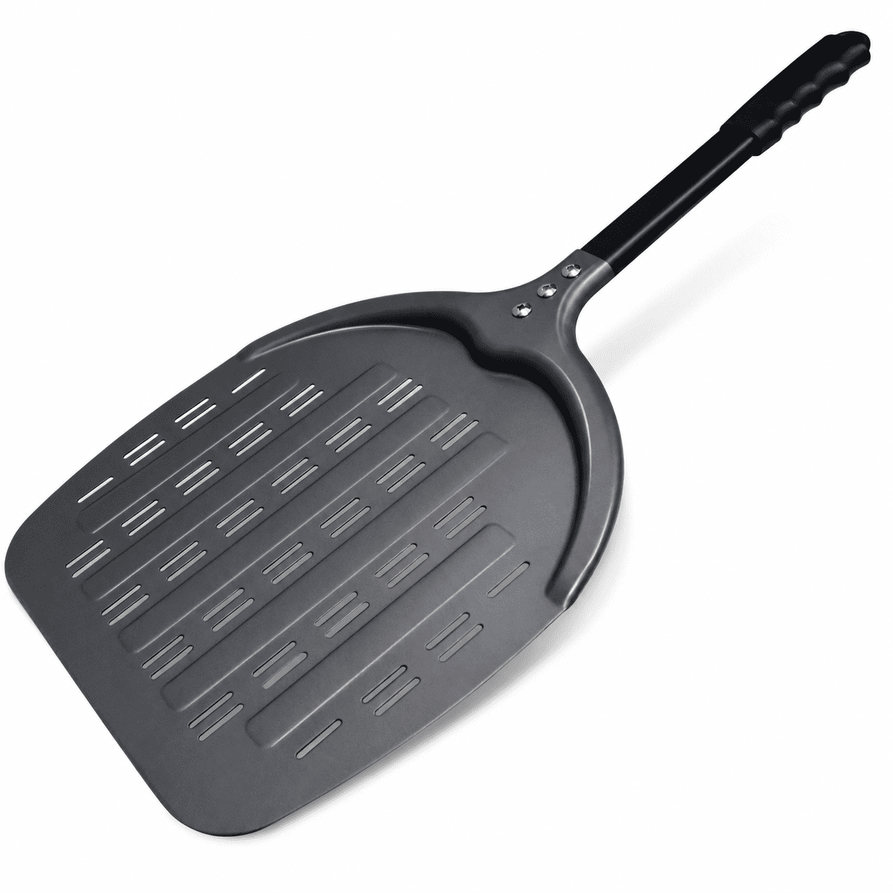 12 Inch Perforated Anodized Aluminum Pizza Peel with Silicone Handle ...