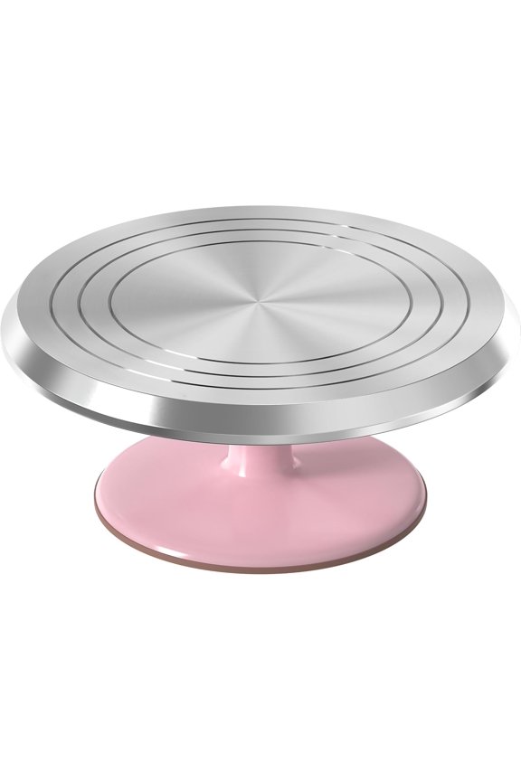 12 Inch Pink Aluminium Alloy Revolving Cake Stand  Rotating Cake Turntable for Cake Decorating, Baking, and Cake Decorating Supplies