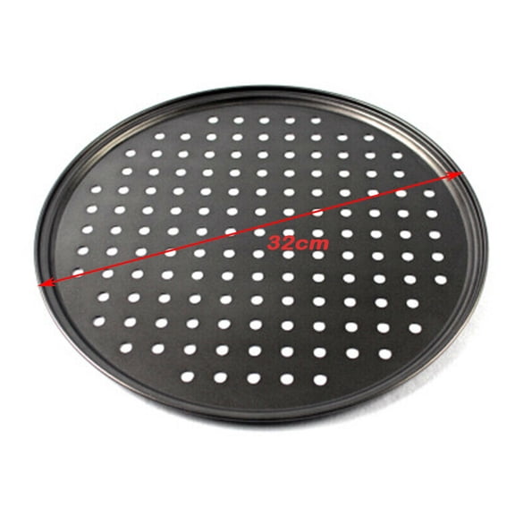 12 Inch Pizza Crisper Pan of High-quality Carbon Steel Hot Pizza Pan Non-Stick Coating Tray for Crispy Crust, Heat-Resistant,Dishwasher Safe Trays for Even Heating,Black