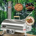 thumbnail image 1 of 12 Inch Pizza Oven Outdoor, Automatic Rotating Pizza Oven, Portable Stainless Steel Wood-Burning Pizza Oven,With Built-In Thermometer,Pizza Cutter&Carrying Bag, 1 of 9