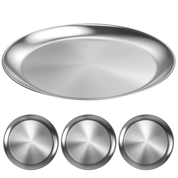 12 Inch Pizza Pan Set of 4,Stainless Steel Pizza Tray,Round Pizza Plate For Pie Cookie Pizza Cake,Non Toxic & Heavy Duty,Brushed Finish & Easy Clean