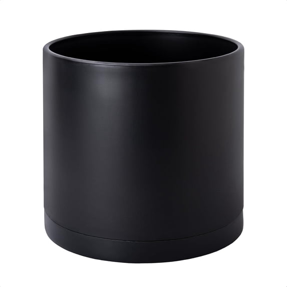 12 Inch Plastic Planter Pots for Plant Pot with Drainage Hole and Seamless Saucers, Black Color