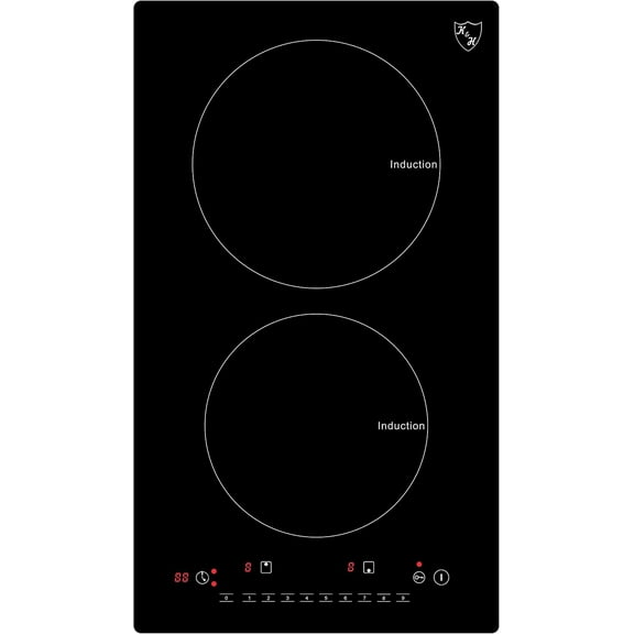 12 Inch Portable Electric Stove Top with 9 Heating Levels - 220V, 3100W Built-in Ceramic Glass Portable Induction Cooktop - Touch Control, Timer & Child Lock, INDV-3102