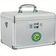 thumbnail image 1 of 12 Inch Portable Medicine Lock Box with Key, First Aid Kit, Aluminum Alloy Medicine Storage Box, Home Medicine Organization And Storage, Home Room Decoration, 1 of 10
