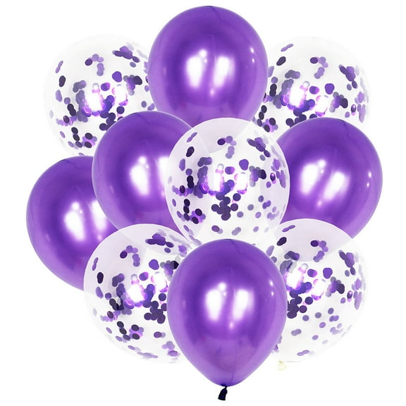 12 Inch Purple Chrome Balloons,20 Pack Rose Gold Confetti Balloons,Premium Latex Party Balloons for Birthday, Wedding, Baby Shower, Anniversary Party Decorations
