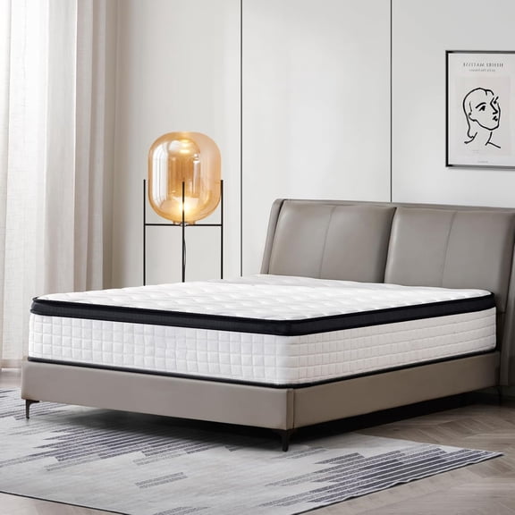 12 Inch Queen Hybrid Mattress Medium Firm, Memory Foam & Responsive Pocket Springs, Enhanced Edge Support, Motion Isolation, Pressure Relief, Eco-Friendly