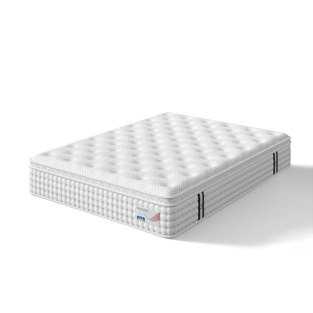 12 Inch Queen Hybrid Mattress, Memory Foam & Pocket Spring Bed, Medium Firm Comfort, Spine Support, Quiet & Breathable