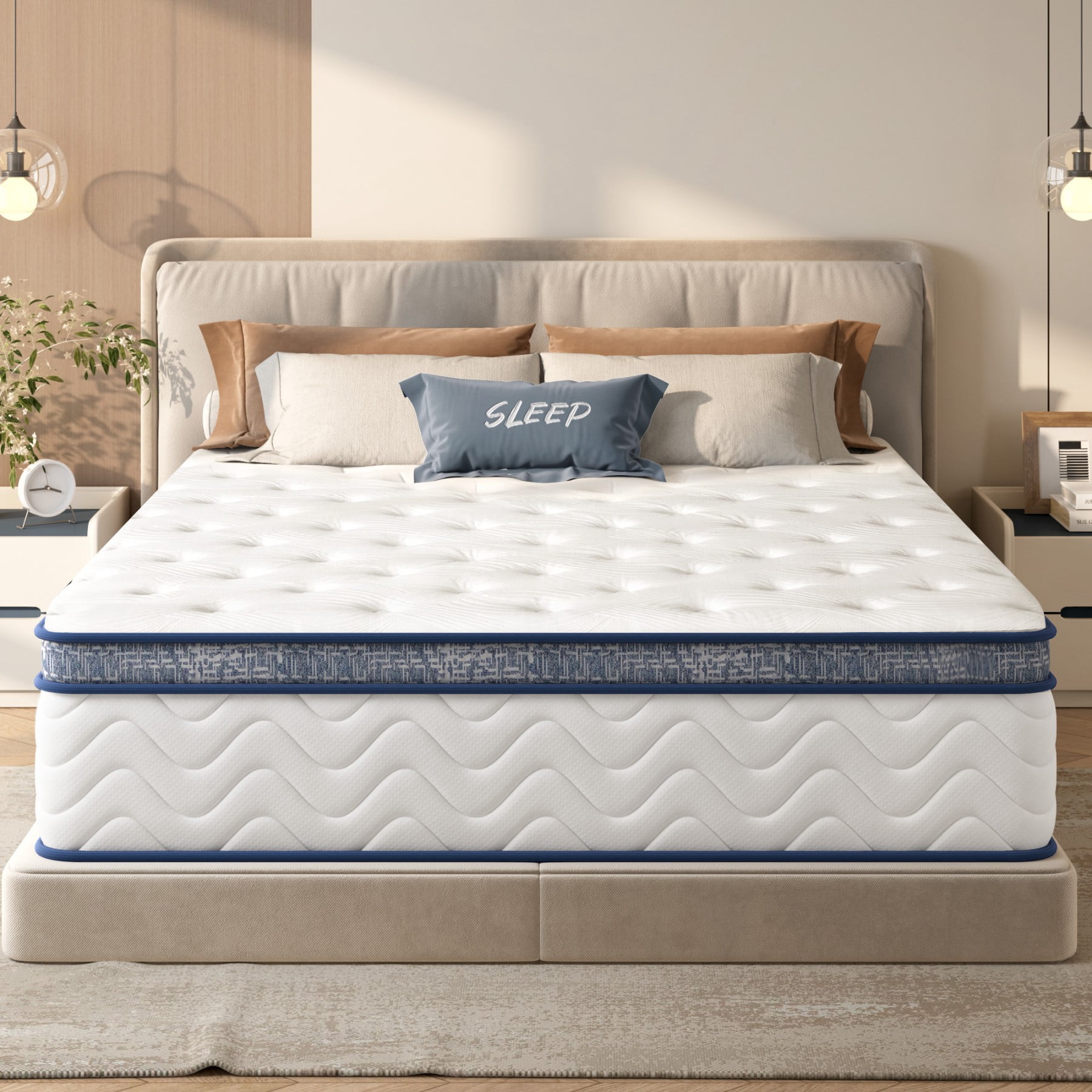 12 Inch Queen Mattress,Hybrid Mattress in a Box with Memory Foam & Individual Pocket Spring,Medium Firm