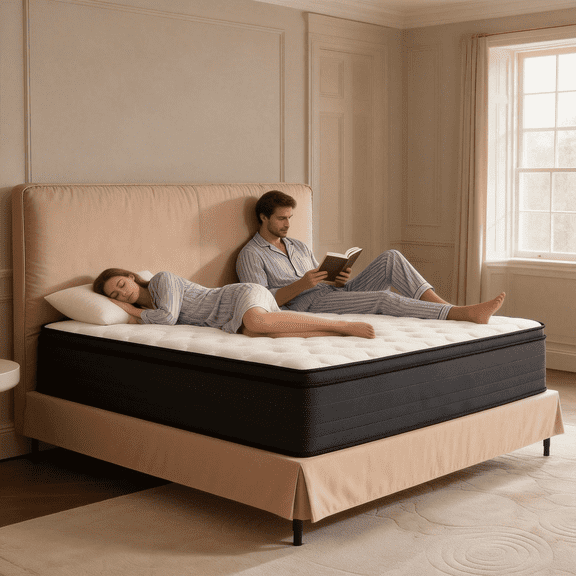 12 inch Queen Size Mattress, Hybrid Queen Mattress in a Box, Medium Firm with Zoned Support, Memory Foam & Pocket Springs for Motion Isolation & Pressure Relief, Certipur-US Certified