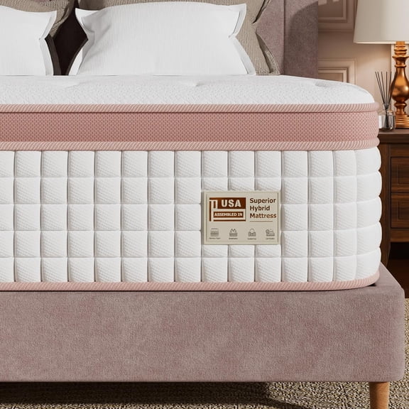 12 Inch Queen Mattress, Ultra Firm Orthopedic Hybrid Mattresses in a Box for Spinal Alignment & Back Pain Relief, Motion Isolation, CertiPUR-US & Fiberglass-Free, 365-Night Trial