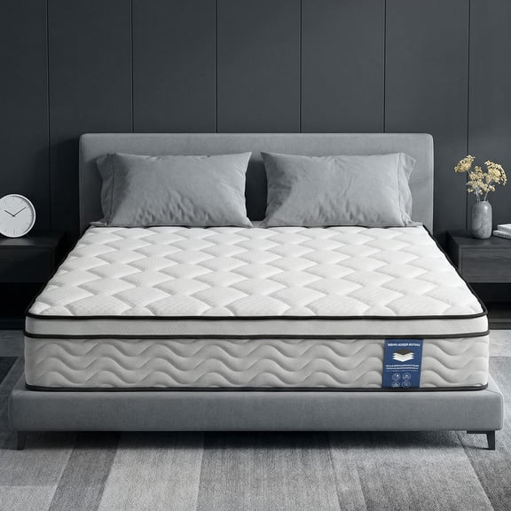 Gravellaire 12" Queen Mattress in a Box, Gel Memory Foam and Pocket Spring Hybrid Mattress, Medium Comfort, Pressure Relief, Adult