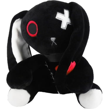 12 Inch Rabbit Plush Doll, Black Bunny Plush, Velvet Soft, Misunderstood Sad Bunny, Gothic Doll, Creepy, Goth Stuffed Animal, Cool Plushies, Emo Plushies, Dreadfuls Halloween Or Toy Basket