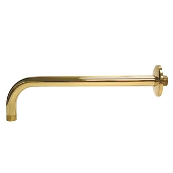 12 Inch Rain Drop Shower Arm - Polished Brass Finish