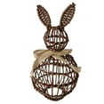 thumbnail image 1 of 12 Inch Rattan Bunny with Bow Easter Decor, Woven Table Rabbit Statue Figurine for Home, Farmhouse Table & Kitchen Spring Decoration, 1 of 6