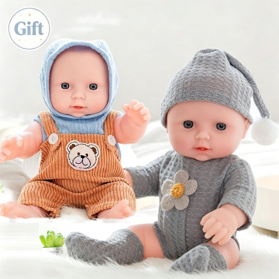 12 Inch Realistic Talking Vinyl Baby Doll, Lifelike Simulation Doll with Outfit, Drop Resistant Companion Early Education Pretend Play Toy, Birthday Holiday Gift for Kids Ages 3+