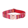 thumbnail image 1 of 12 Inch Red Patterned Nylon Dog Collar, Metal Dog Collar, Custom Dog Collar, Dog Collar Personalized, Quick Release Engraved Rose Gold Buckle, Soft Durable Webbing, Extra D-Ring, 1 of 7