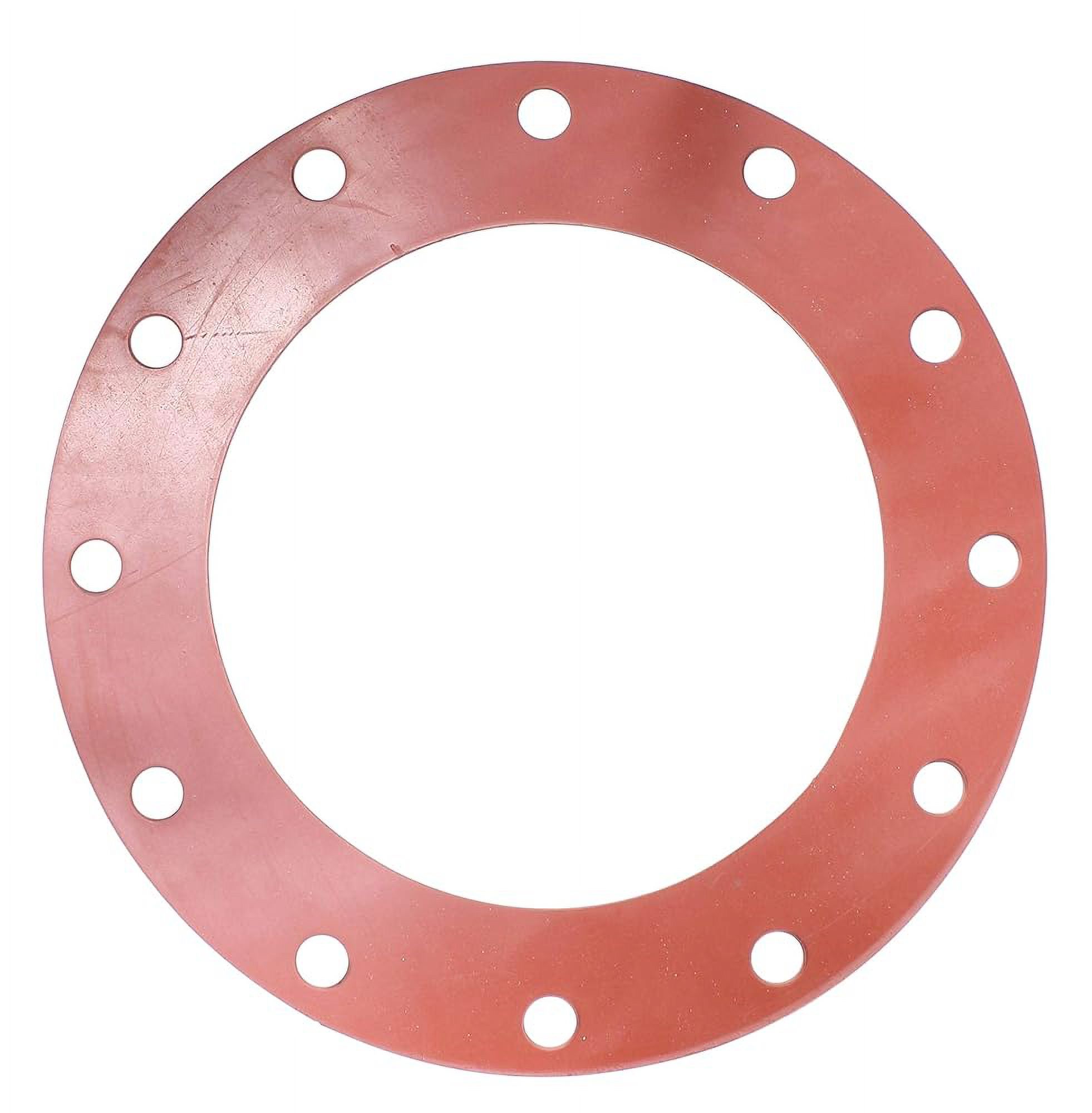  12 Inch Red Rubber Gasket 1/16 Thick, Full Face, Class 150