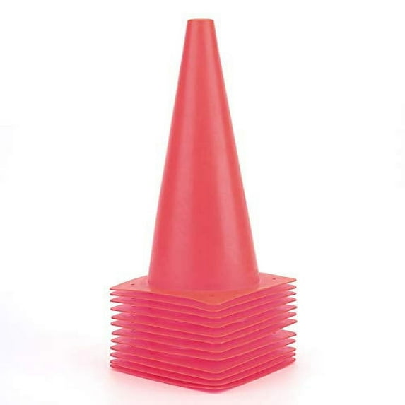 12 Inch Red Traffic Training Cones, Plastic Safety Parking Cones, Agility Field Marker Cones for Soccer Basketball Football Drills Training, Outdoor Sport Activity & Festive Events - 12 Pack