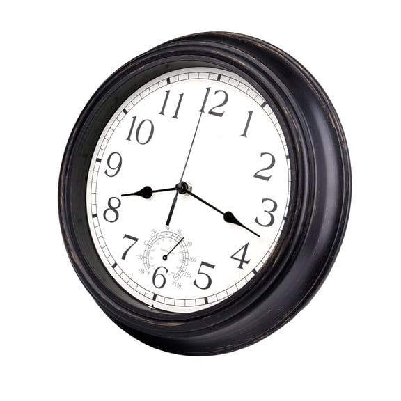 12 Inch Retro Indoor Outdoor Clocks Waterproof With Easy To Read Silent Quality Quartz Vintage Bathroom Clock Operated For Patio Home Garden Decor (bronze)