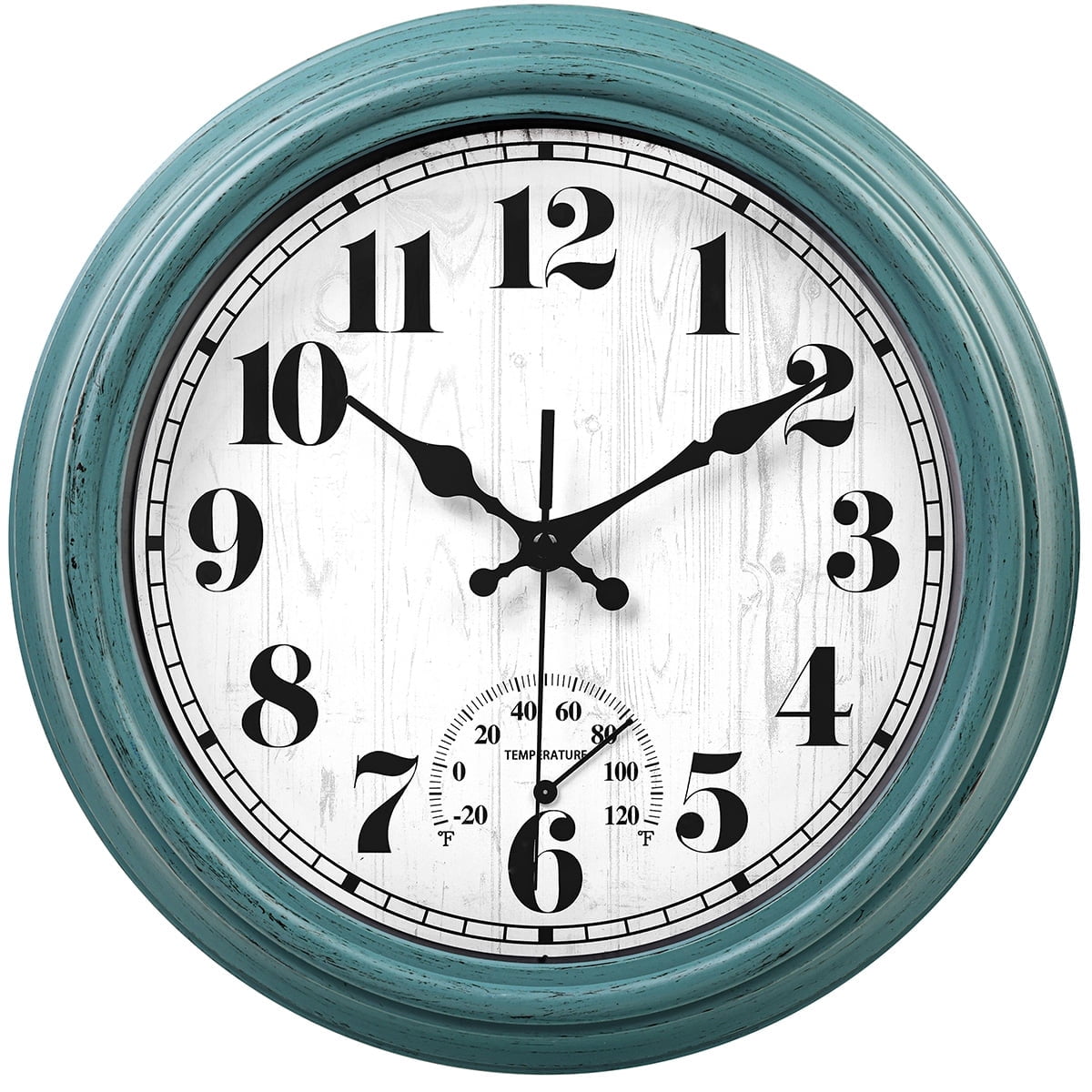 acurite 24 inch weathered wall clock with thermometer and hygrometer