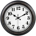 thumbnail image 1 of 12 Inch Retro Wall Clock Silent,Accurate Time,Big Numbers,Quartz,Analog,Black Gold, 1 of 8