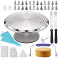 thumbnail image 1 of 12 Inch Round Aluminum Revolving Cake Decorating Stand,35 pcs Cake Turntable Kit Supplies, Rotating Cake Stand,for Cake,Pastries and Cake Decorations, 1 of 7