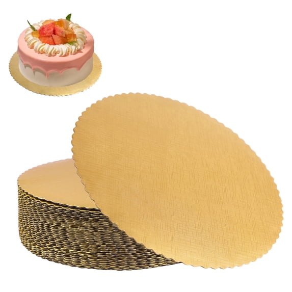 12 Inch Round Gold Cake Boards, 25-Pack Disposable Cardboard Rounds for Cake Decorating and Dessert Table Bases