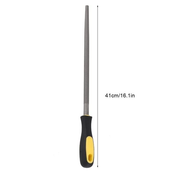 12 Inch Round Mill File T12 Carbon Steel Rasp with Ergonomic Handle for Metal Shaping and Sharpening