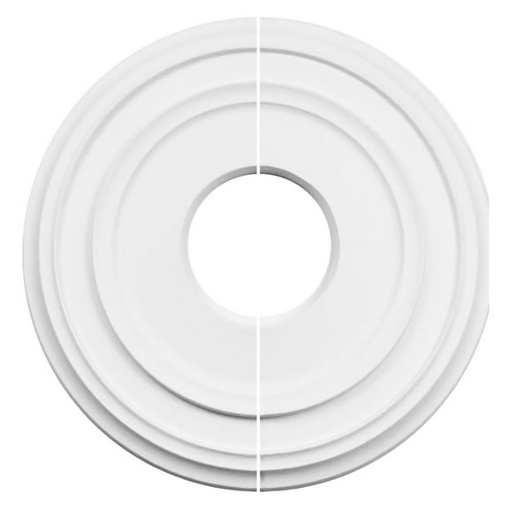 12 Inch Round PU Ceiling Medallion White Decorative Light Fixture Cover Plate With 4 Inch Opening For Ceiling Fan Chandelier Installation