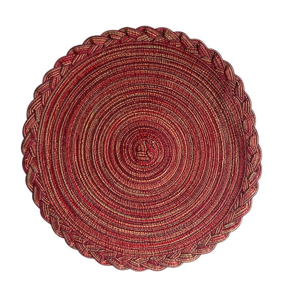 12 Inch Round Placemats,Polyester Woven Braided Place Mats,Washable Heat Resistant Circle Dining Table Mats for Kitchen