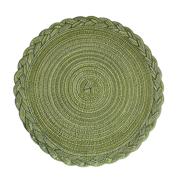 12 Inch Round Placemats,Polyester Woven Braided Place Mats,Washable Heat Resistant Circle Dining Table Mats for Kitchen
