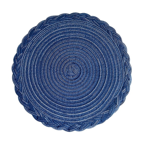 12 Inch Round Placemats,Polyester Woven Braided Place Mats,Washable Heat Resistant Circle Dining Table Mats for Kitchen
