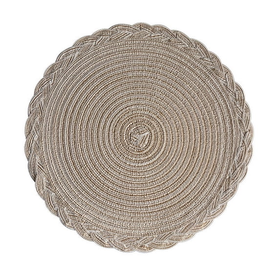 12 Inch Round Placemats,Polyester Woven Braided Place Mats,Washable Heat Resistant Circle Dining Table Mats for Kitchen