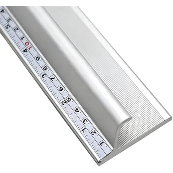 12 Inch Safety Ruler with Finger Guard, Heavy Duty Metal Straight Non-Slip Base with Hole Ruler for , Crafting, Drafting, Leather Fabric