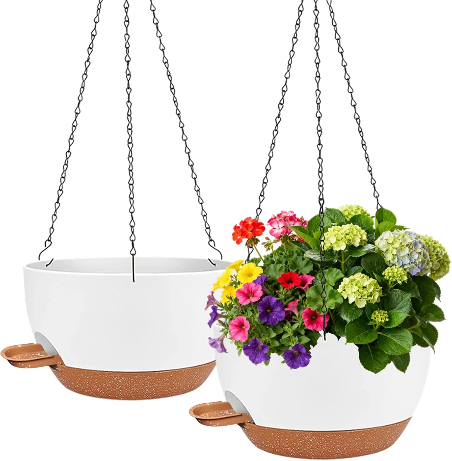 12 Inch Self Watering Planter for Indoor Outdoor , 2 Flower Pots with ...