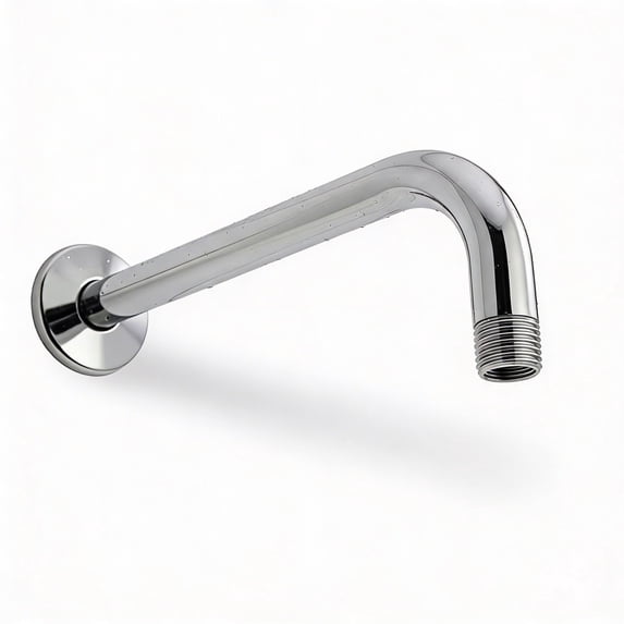 12 Inch Shower Arm 90 Degree Stainless Steel Rain Shower Head Extension Arm with Flange, Chrome Finish