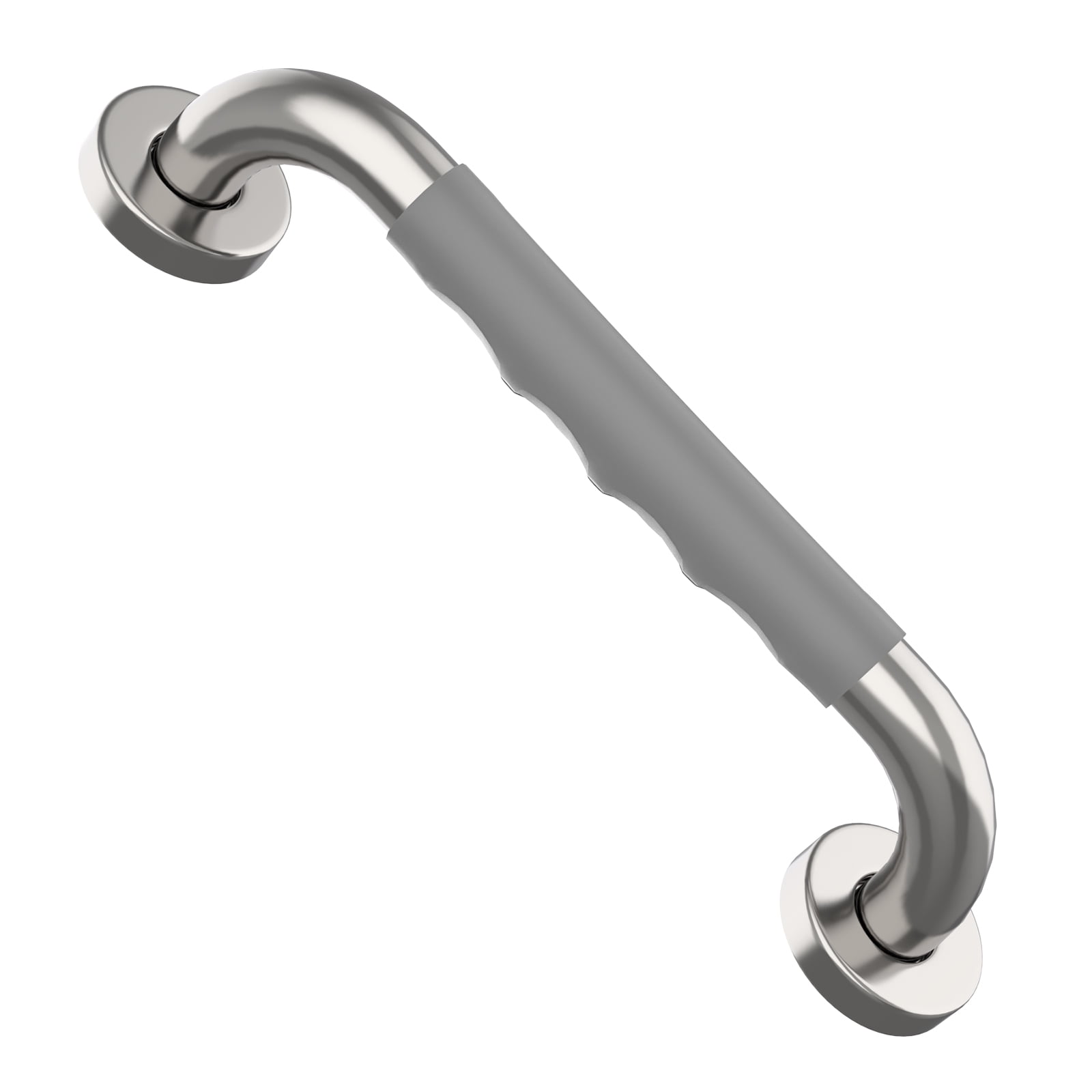 12 Inch Shower Grab Bar w/ Anti Slip Gray Rubber Grip, Munzong