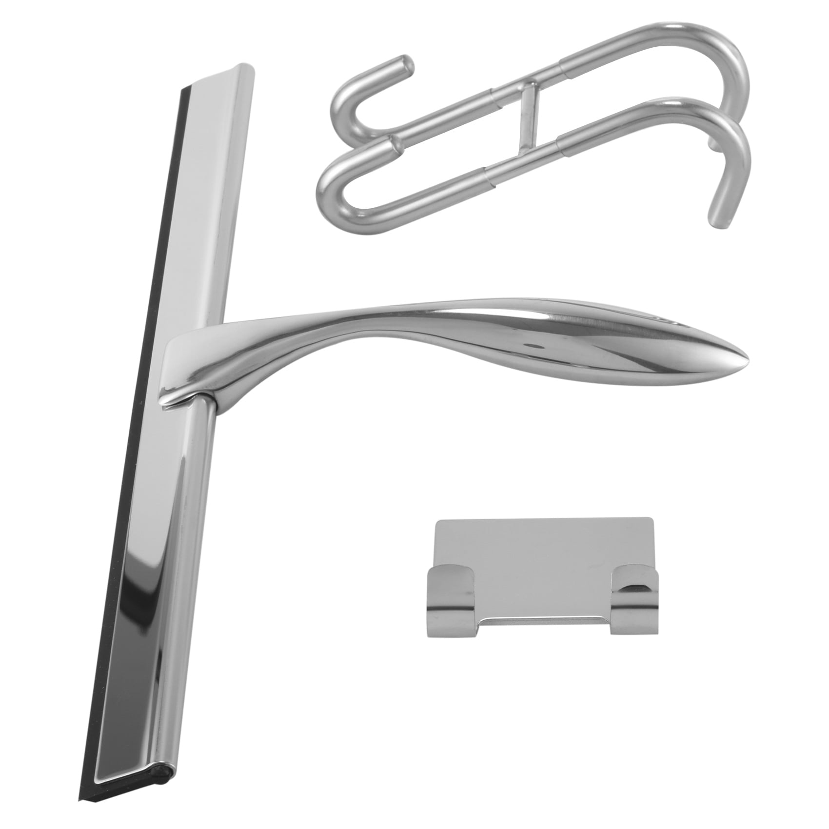 12Inch Shower Squeegee Set, Includes Shower Door Hook and Adhesive