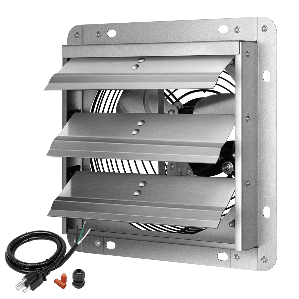 12 Inch Shutter Exhaust Fan Aluminum, Wall Mount Ventilation and