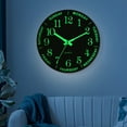 thumbnail image 1 of 12 Inch Silent Wall Clock with Green Night Light, Modern Easy-to-Read Quartz Battery Operated Clock for Living Room, Bedroom, Kitchen, Office, 1 of 15